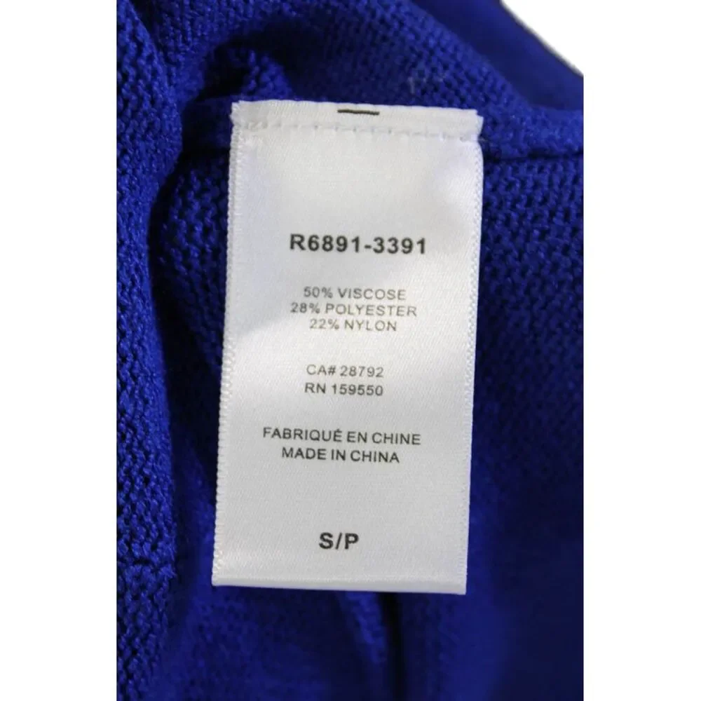 Renuar Womens Turtleneck Long Sleeve Medium Knit Sweater Solid Blue Size S